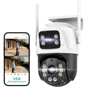 Security Camera Outdoor with Dual Lens, 2.5K/6MP Outdoor Cameras for Home Security with Auto Tracking, Human Detection, 30m Color Night Vision, Two-Way Audio, IP66