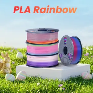 SUNLU Rainbow PLA Filament: Multi-Color Bundle for Non-AMS Printers | Beginner-Friendly 3D Printing Material | Neatly Wound Gradient Filament 1.75mm