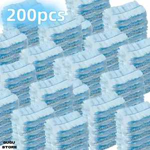 200pcs Disposable Duster Refills Tools Kit Include 2 Handles, Electrostatic Duster Cloths Replacement, Effortless Dust Removal for Electronics, Furniture, Blinds, And Ceiling Fans, Home Dust Cleaning Accessories