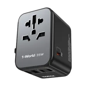 MOMAX UA9 Universal Travel  Adapter, 35W PD Fast Charging, Universal Travel Adapter with 3 USB-C and 2 USB-A Ports, International Power Adapter for Most USA, Europe, Japan, Australia (Type C/A/G/I) Smartphone Cellphone Electronic Charger