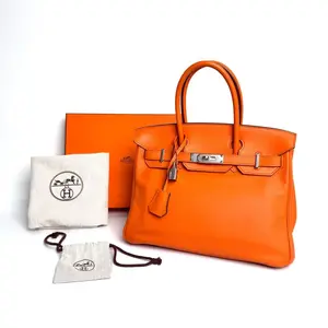 Pre-owned HERMÈS Birkin Orange Swift Leather Handbag Size 30 2008 Base Length Approx 30cm Item No.:N23607434