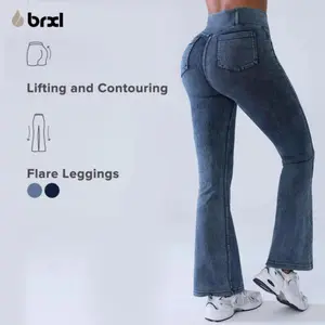 BRXL High Waisted Bootcut Flare Denim Jeans for Women - Crossover Waist & Illusion Pocket Design with Functional Back Pockets & Comfort Stretch Fabric#TikTokMadeMeBuyIt#Streetwear #outdoorfun-1