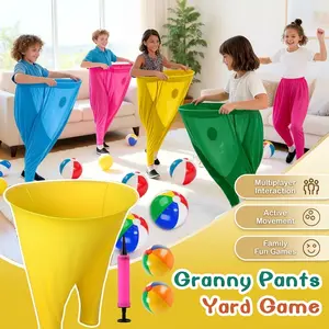 KratosXpedition Easter Family Party Games, Viral TikTok Granny Pants Game Set with Bouncy Balls & Air Pump, Outdoor Lawn Throwing Game for Kids & Adults, Backyard Party, Team Games, Funny Family Activities