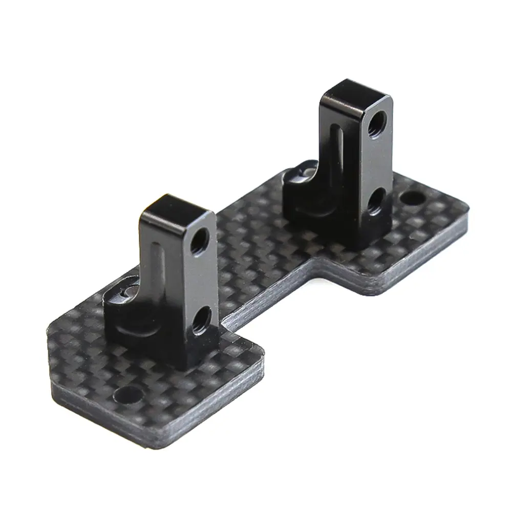 Carbon Fiber-Metal+CF Servo Mount, Axle-Up Fixed Bracket for Car Enthusiasts, Easy for Install High Upgrade Part for SCX10, SCX10 II, 90046 1/10 RC Crawler