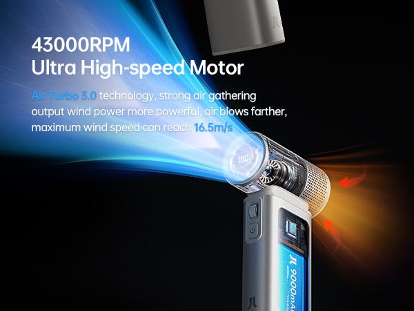 Jisulife Multifunction Portable Handheld Turbo Fan with 9000 mAh Powerbank & Flashlight 100 Speeds Adjustable Mini Personal Fan for On-the-Go Cooling