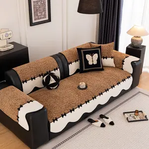 1PC Modern Luxury Wave Edge Chenille Sofa Cushion Cover, Suitable for Living Room Bedroom Study, Home Use Decorative Protector Sofa Couch Covers