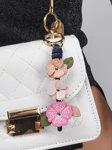 Creative Floral Keychain Bag Charm, Fashion Evening Bag Accessory, Christmas Gift for Women, Casual Style, All Seasons, Stylish Playful Charm