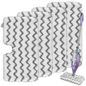 Steam Mop Pads 4-Pack Scrub & Microfiber - For Shark S3500 Deep Clean Refills, Reusable Machine Washable Durable Floor Cleaning System