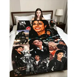 Personalized Michael Jackson Merch Fleece Blanket, Soft Cozy All Season Throw for Sofa Bed Travel Office Nap Camping, Gift for Adults and Children, Kid-Friendly Christmas Birthday Gift