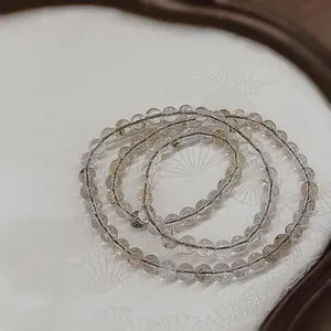 Multi-strand Herkimer Diamond Bracelet, the Oriental spiritual key, a metaphysical treasure for energy awakening + magnetic field purification Crystal healing / Five-element emotional freedom / Natural energy / Anniversary / Holiday gift