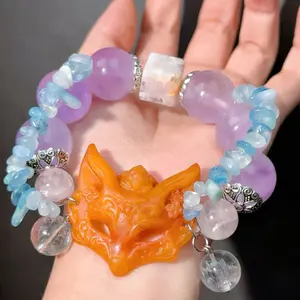 026 methyst Serpentine Aquamarine Bracelet 2025 Energy Magnetic High Quality Fashion Jewelry Feng Shui Beads Bracelet Gift