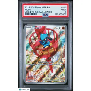2025 POKEMON MEP BLACK STAR PROMO MEGA EVOLUTION ETB LUCARIO #010 RIOLU PSA 9