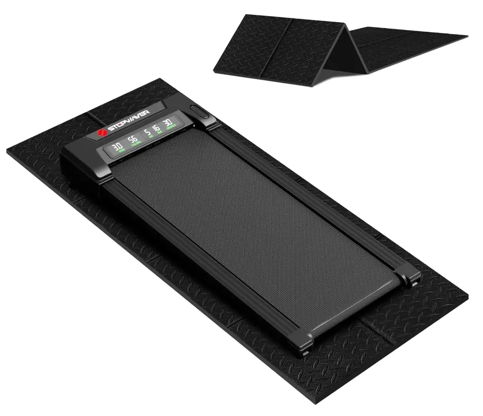 Stepwaver Walking Pad Mat for Carpet, Treadmill Mat for Hardwood Floors | High Density, 1/4 Thickness, Foldable, Floor Protection for Bike, Elliptical, Treadmill, Walking Pad,treadmills for home