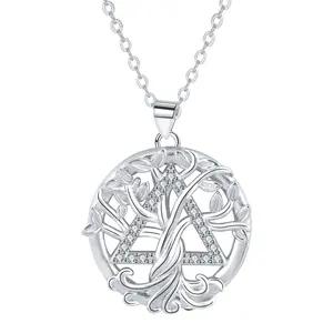 Circular Tree of Life Necklace Triangle Loop Clavicle Necklace Fashion Accessories
