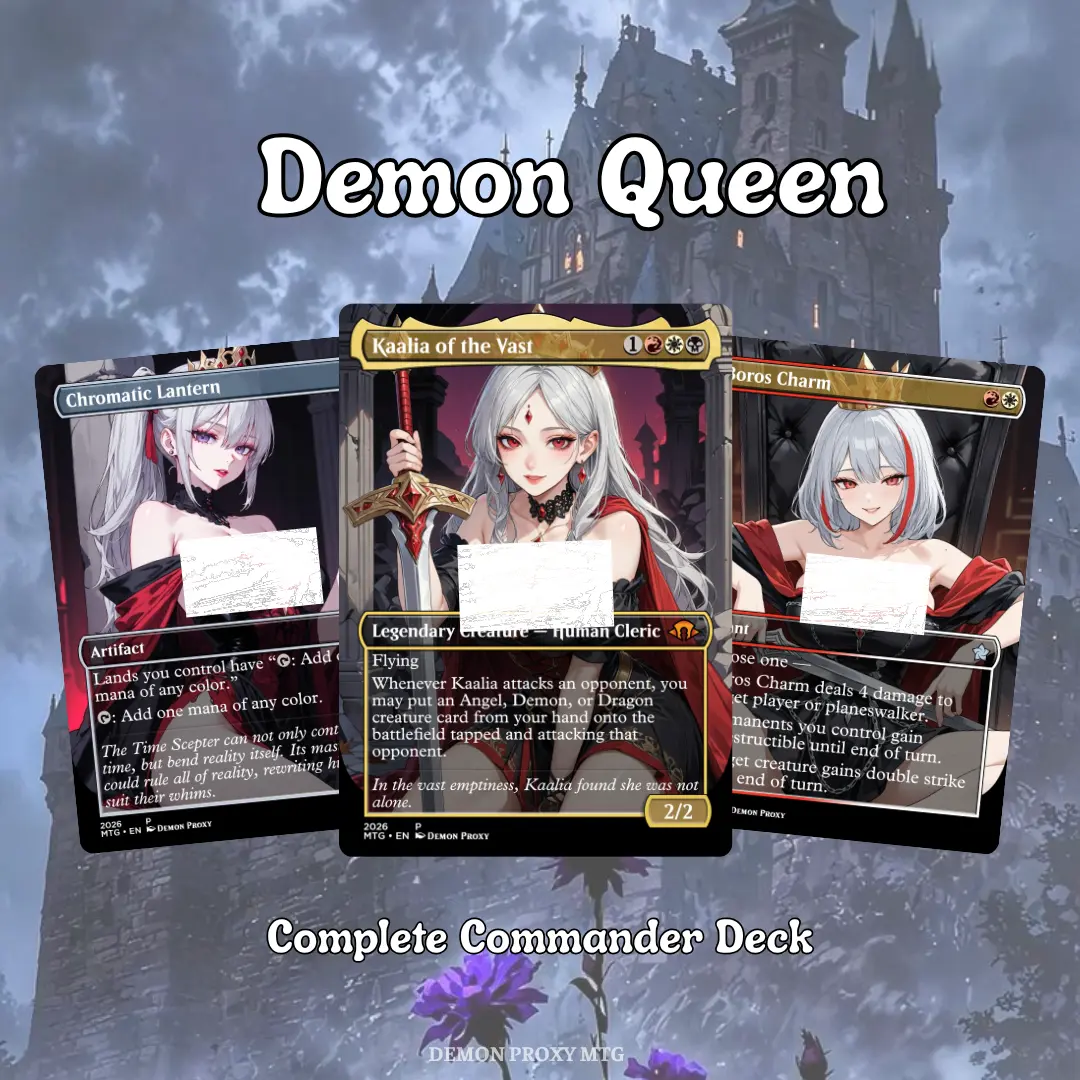 Proxy 100+ Card Commander Deck – Demon Queen | Dark Anime Fantasy | Includes Tokens