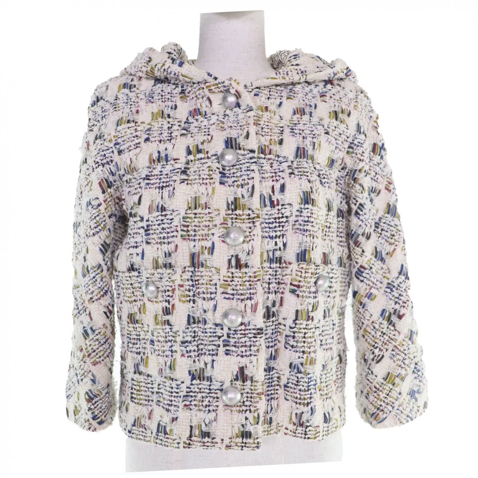 Pre-owned CHANEL Tweed Small Leather Goods Hooded Jacket