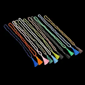 Genuine Gemstone Beaded Mala Necklaces for Mindfulness and Balance - Many Varieties