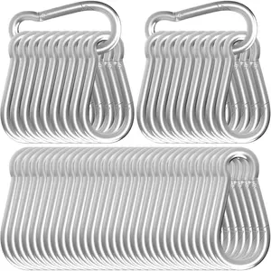 Heavy Duty Spring Snap Hook Carabiners, Galvanized Steel Quick Links, Spring Clips in Black & Silver, Multiple Sizes: 1.6Inch/2Inch/2.4Inch/3Inch/4Inch, for Swing Hammock Camping Keychain Outdoor