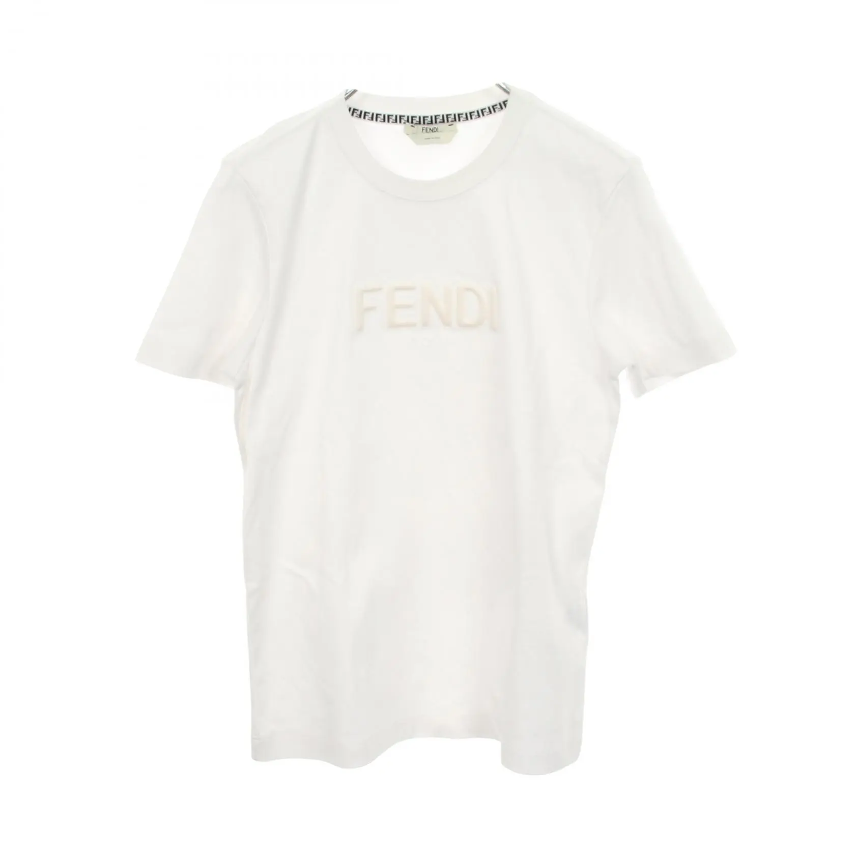 Pre-owned FENDI Cotton Small Leather Goods Embossed Logo T Shirt