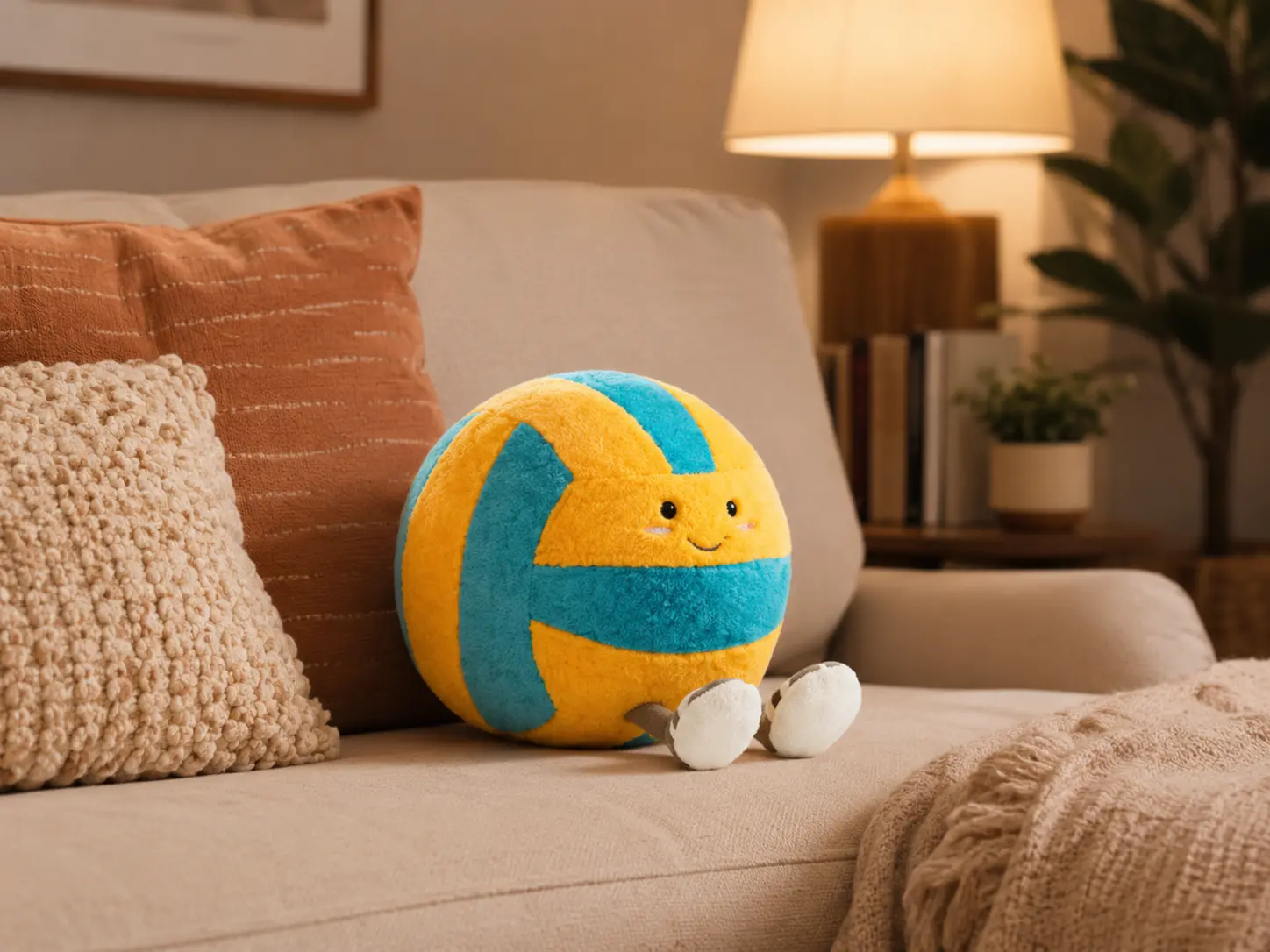 Jellycat Amuseables Sports Beach Volleyball Plush, Soft Colorful Ball Stuffed Toy, Cute Gift for Volleyball Fans