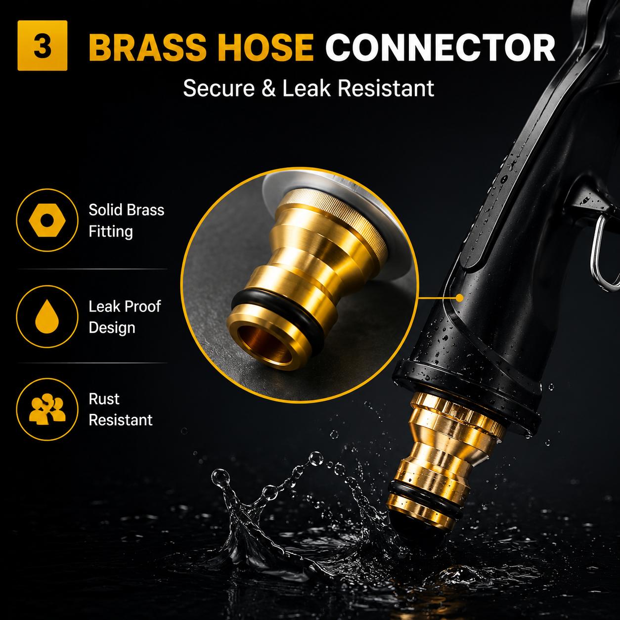 Multi-Purpose Garden Water Wand - Durable Plastic Body Hose Nozzle, Adjustable Cleaner for Vehicles and Outdoor Gardening Tasks