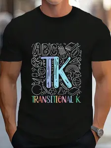 100% Cotton TK Transitional Kindergarten Student TK Teacher T-Shirt Women's Men's Graphic Tee Crew Neck summer vacation Tops
