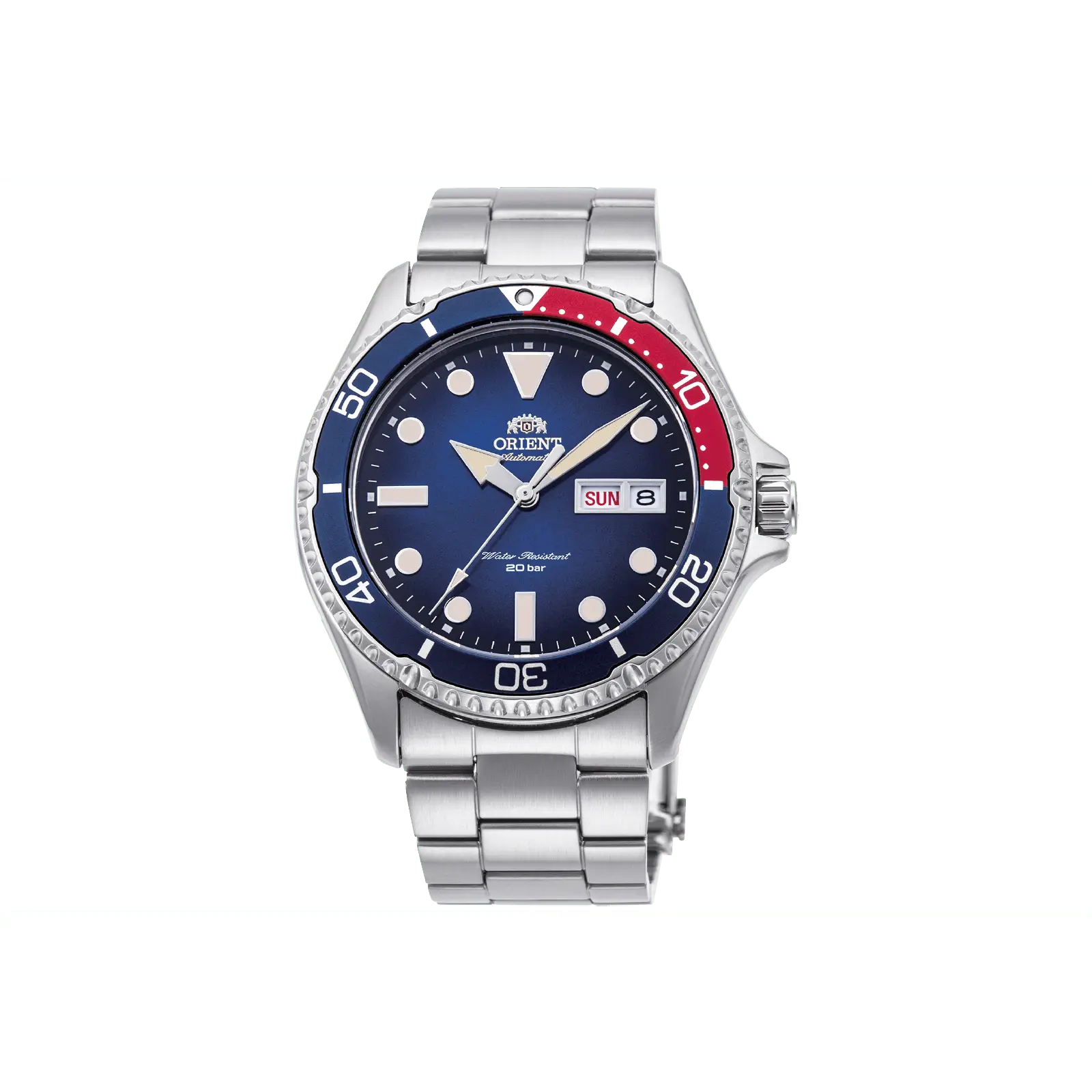 Orient RA-AA0812L39B Men's Automatic Diver Style Stainless Steel Wristwatch - Round Face, Blue Dial, Sapphire Crystal, Markers, 200m Water Resistant Modern Waterproof Automatic Watch, Automatic Watches, Modern Waterproof Watch