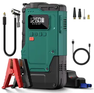 Leiboo 20000mAh- Portable Car Jump Starter with Air Compressor, 3000A Car Battery Jump Starter (9.0 Gas/6.5L Diesel) with 150PSI Digital Tire Inflator fast inflation  psi air pump Automotive cordless Wireless safety protection