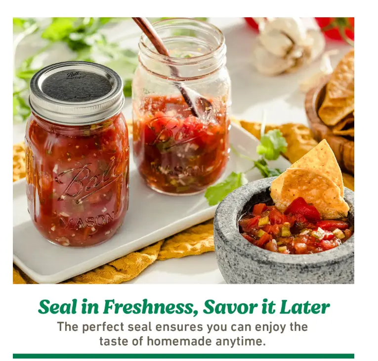 Ball Glass Mason Jar W/Lid & Band, Wide Mouth, 64 Ounces, 6 Count - Sale