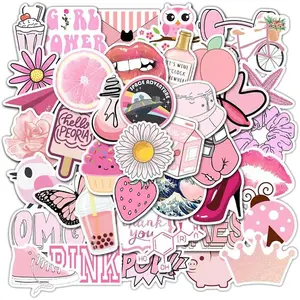 Girl's  Aesthetic Stickers -  Cute Stickers 50 count for Water Bottle, Laptop, Phone - Teens &
