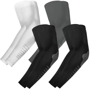 4 Pairs UV Protective Arm Sleeves for Men - Cooling Compression Arm Shaper, Sports Sun Protection Covers for Golf, Arm Shaper Compression