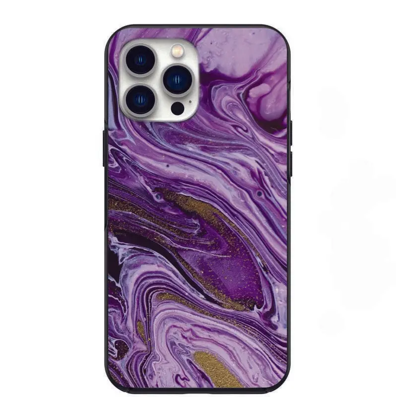 Marble Purple & Gold Swirl Design Phone Case for iPhone 7 8 X XS XR SE 11 12 13 14 Pro Max Mini Note 10 20 s10 s10s s20 s21 20 Plus Ultra