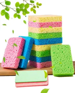12 Count Multicolor Compressed Cellulose Kitchen Sponges – Non-Scratch Natural Dish Sponges for Kitchen, Bathroom & Car, Fun DIY Cut-Outs for Kids (Soak in Water Before Use)