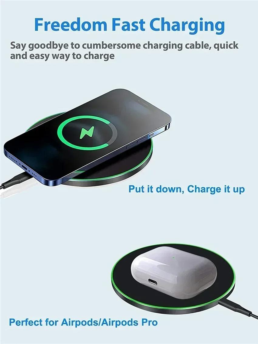 LED Light Wireless Charger Pad Universal Compatibility Fast Charging Station
