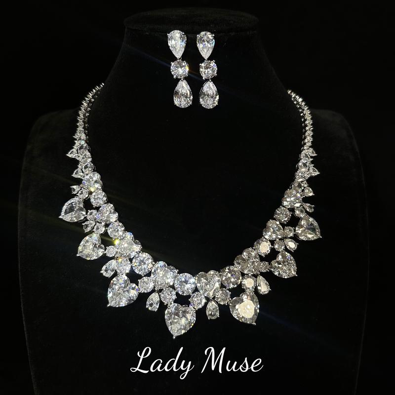 Heart shape lab-created diamond set,925 silver# modern and cute design/fully inset with diamond/easy to match,elevate your look love