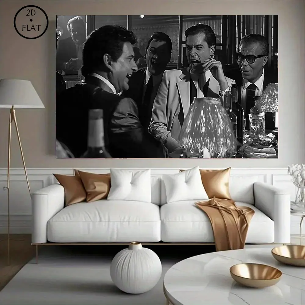 Retro Movie Wall Decor, Canvas Print of Goodfellas Gangster Theme, Funny Bar Cart Art for Wall Decoration wicked good poster