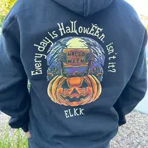 Black sweatshirt everyday is Halloween Cotton Hoodie