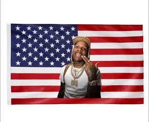 lil durkk Graphic US Flag Gift Fan, USA Flag Merch, Music Tour Flag