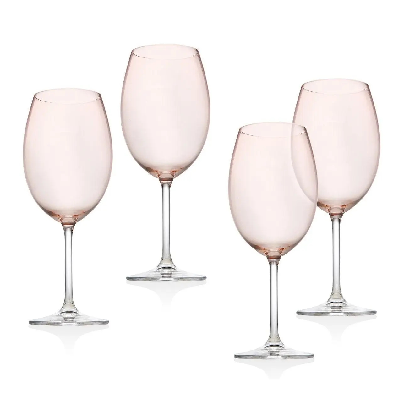 Godinger Set of 4 Meridian Blush Wine Glasses