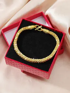 Gift Set Retro Chain Bracelet, Twisted Chain Bracelet, High Quality Chain Tennis Bracelet, Copper Plated 24K Gold Bracelet, Women's Wedding, Valentine's Day Friend Gift, Mother's Day Jewelry Gift