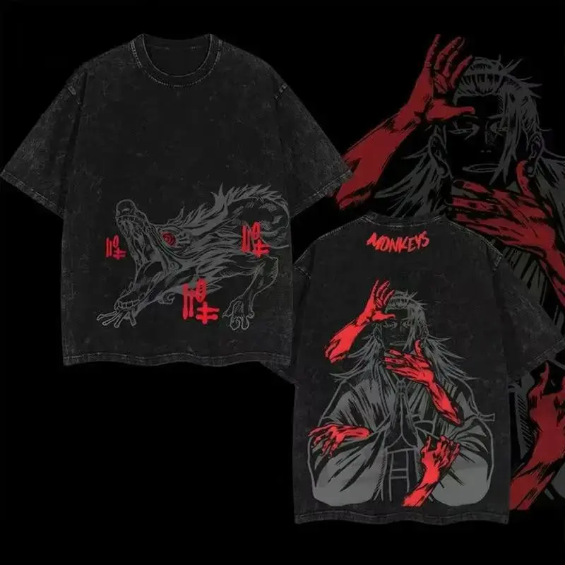 valentine shirts Special grade Cursed Spirit  Anime Manga 2 sided Washed Top Soft graphic tee