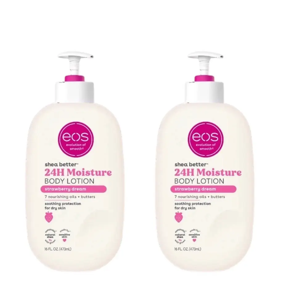 eos Shea Better Body Lotion for Dry Skin, Strawberry Dream, 16 fl oz (Pack of 2)