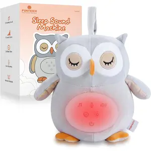 Baby Sound Machine, White Noise Machine Baby, 12 Sounds & Night Light, Wireless Speaker & Recording Function, Auto-Off Timer, Removable Washable, Baby & Toddler Sleep Aid