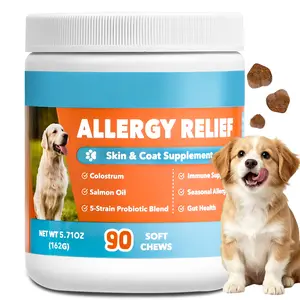 ColEaze Allergy Relief Chews for Dogs, Paw, Ears, Eyes, Itchy Skin & Coat Chewable, Dog Itching Relief with Probiotics & Colostrum, Salmon Oil