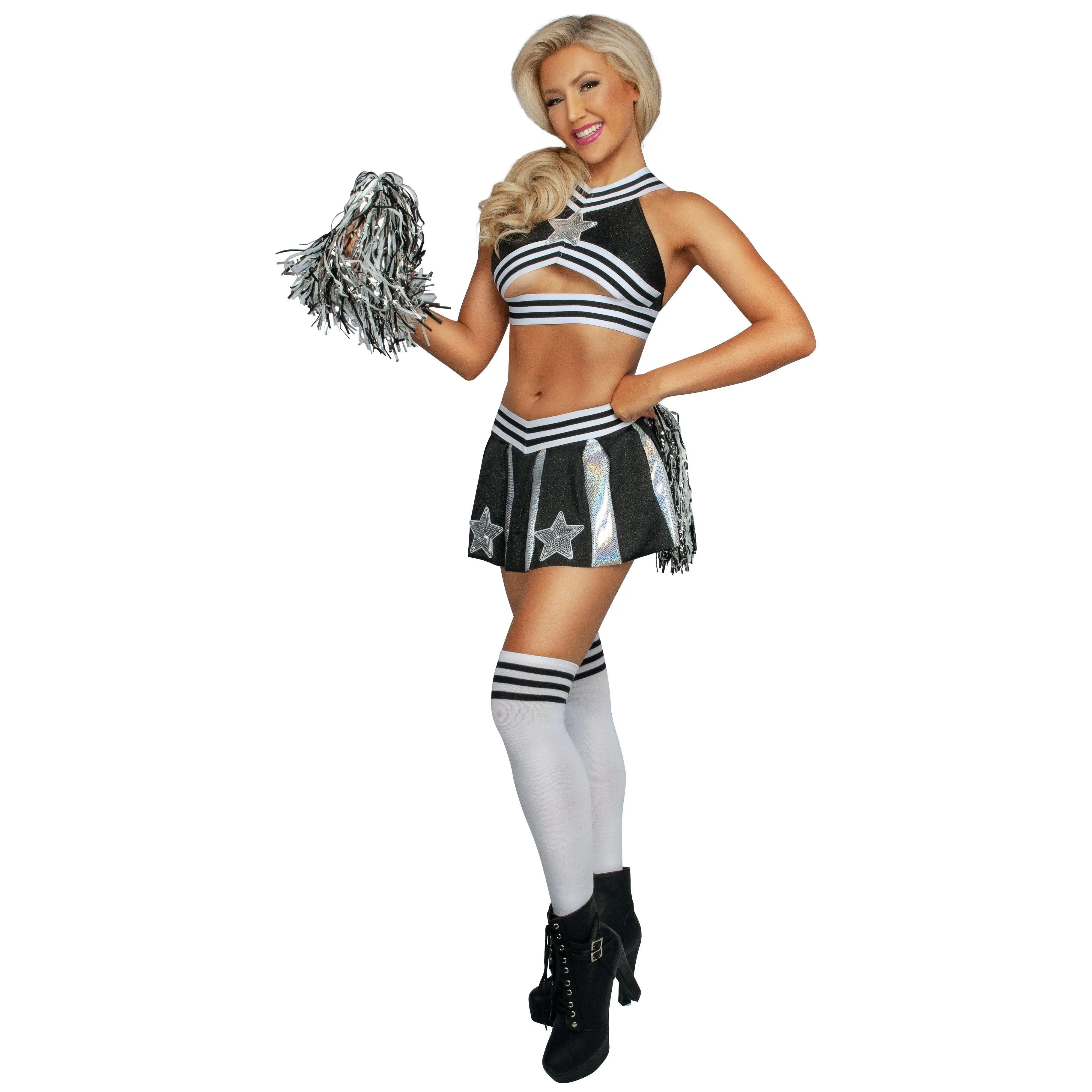 Black Silver Varsity Cheer Halloween Costume