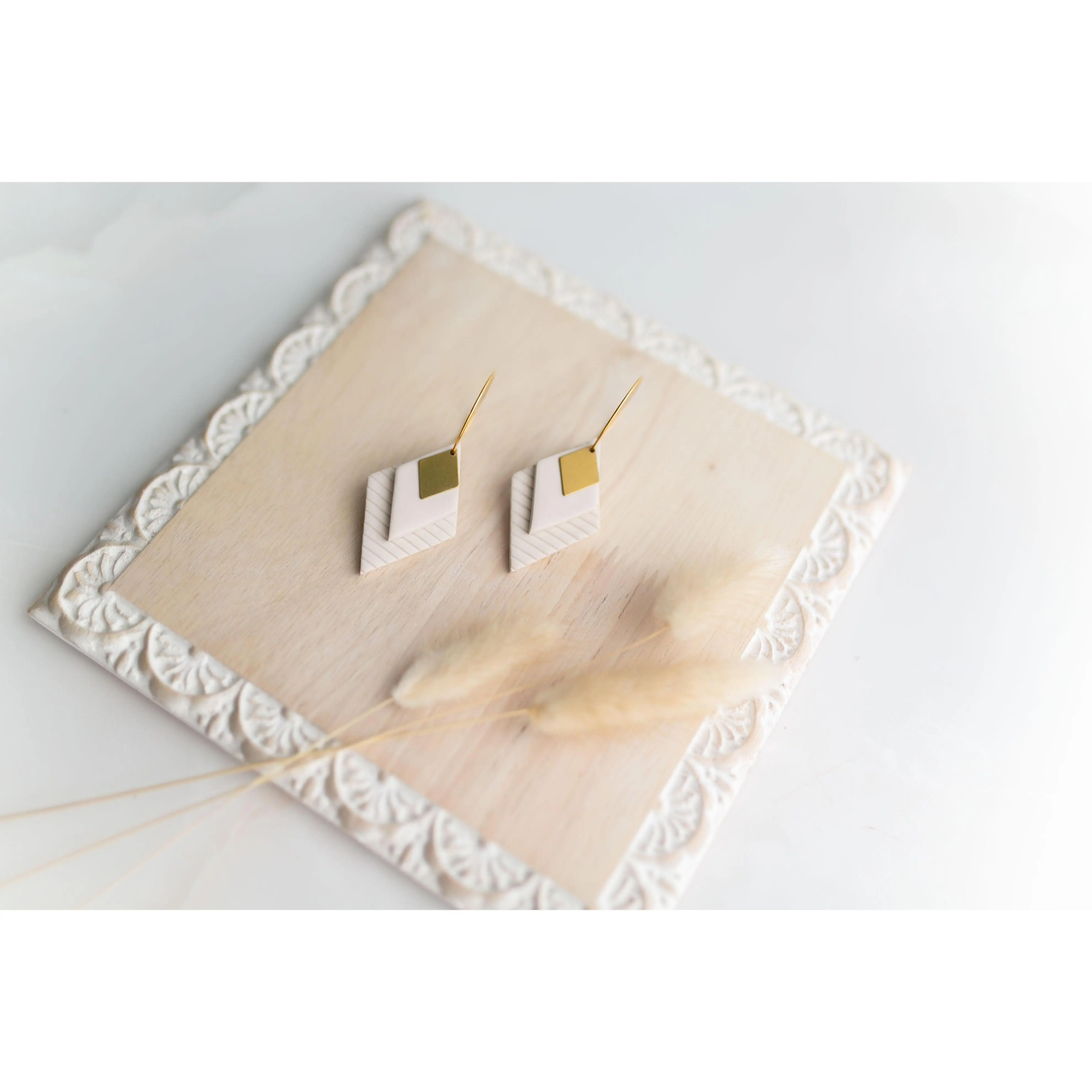 Clay earring | ivory sw diamonds | Southwest Collection