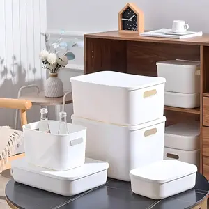 6-Pack Stackable Storage Bins with Lids - Waterproof for Office, Bathroom & Snacks