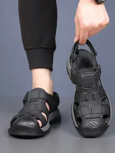 Men's Summer Outdoor Head-Covered Sandals, Anti-Slip Wear-Resistant Lightweight Breathable Casual Beach Shoes, Comfortable Versatile