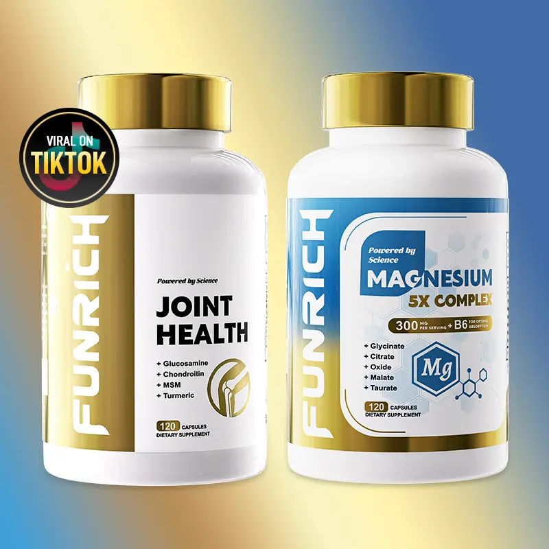 FUNRICH Move & Relax Bundle with Advanced Joint Support – Glucosamine Complex & 5 Magnesium Types – Mobility, Comfort & Relaxation