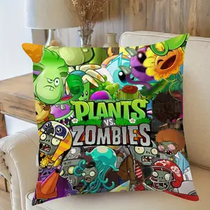 1PC Plants vs. Zombies Throw Pillow Cover - Single-Sided Pillow Cover for Living Room, Bedroom or Car Decoration (Pillow Core Not Included)